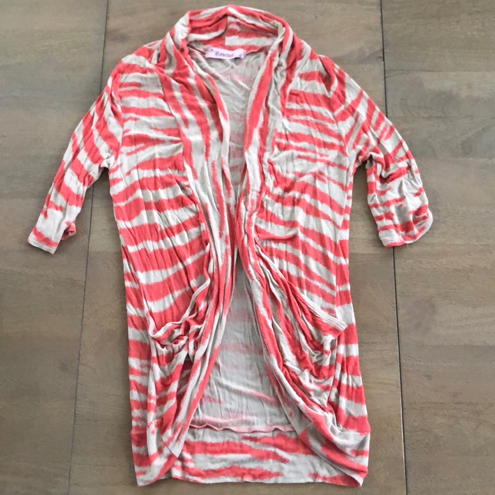 Coral & gray cardigan